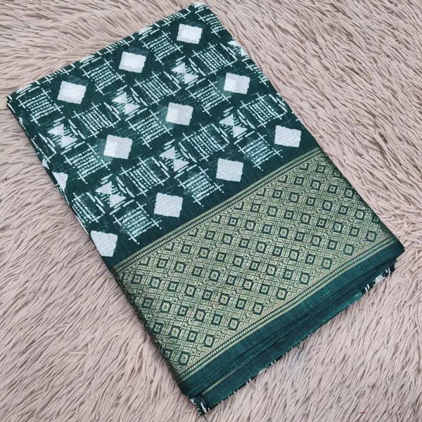 Linen Mix Cotton Saree With Big Border | SR25